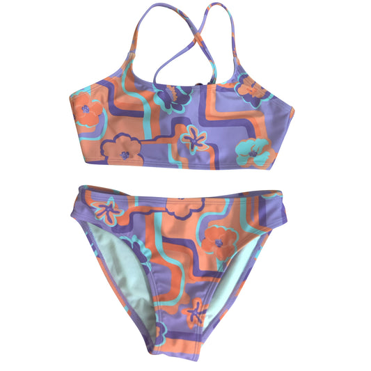 Tween Geo Floral Spaghetti  Bikini