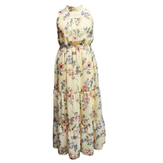 Tween Printed Chiffon Maxi Dress