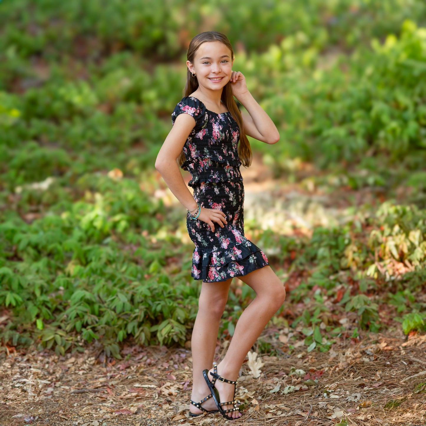 Tween Smocked Ruffle Bodycon Dress