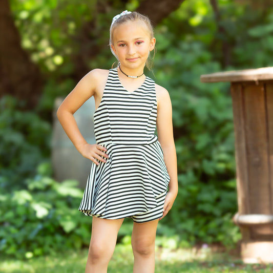 Tween Rib Stripe Romper