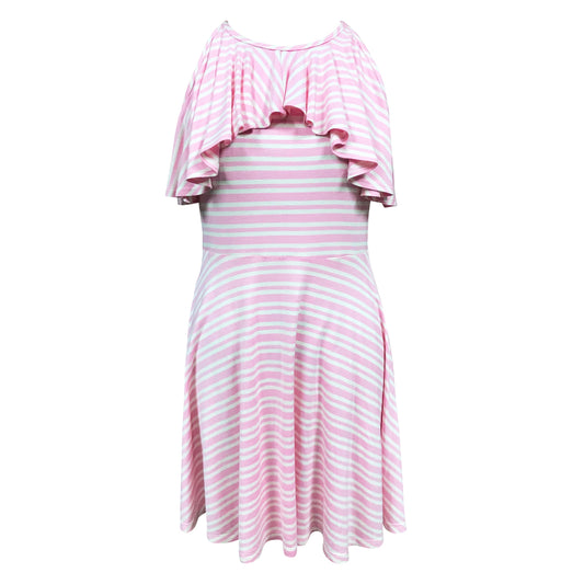 Girls Striped Ruffle Dress