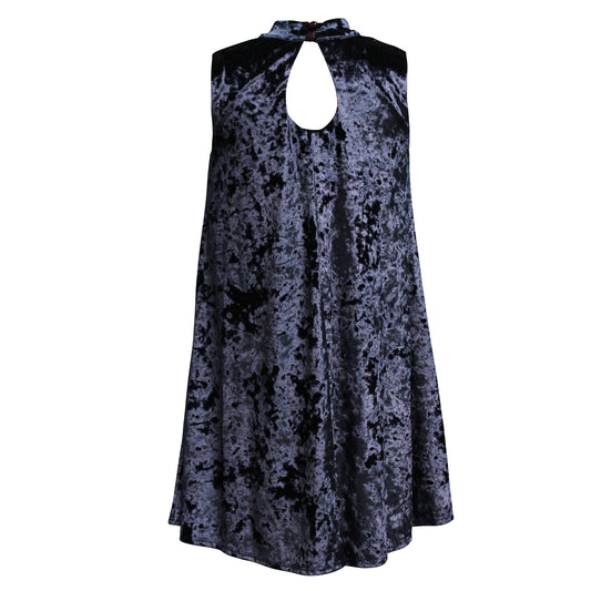 Tween Velvet Sleeveless Mock Neck Dress